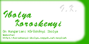 ibolya koroskenyi business card